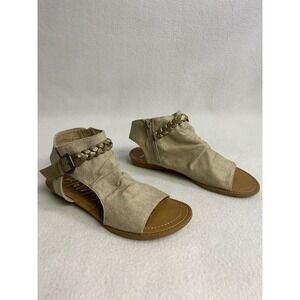 Boho Blowfish Malibu Womens 8M Champagne Gold Barend Braided Gladiator Sandal